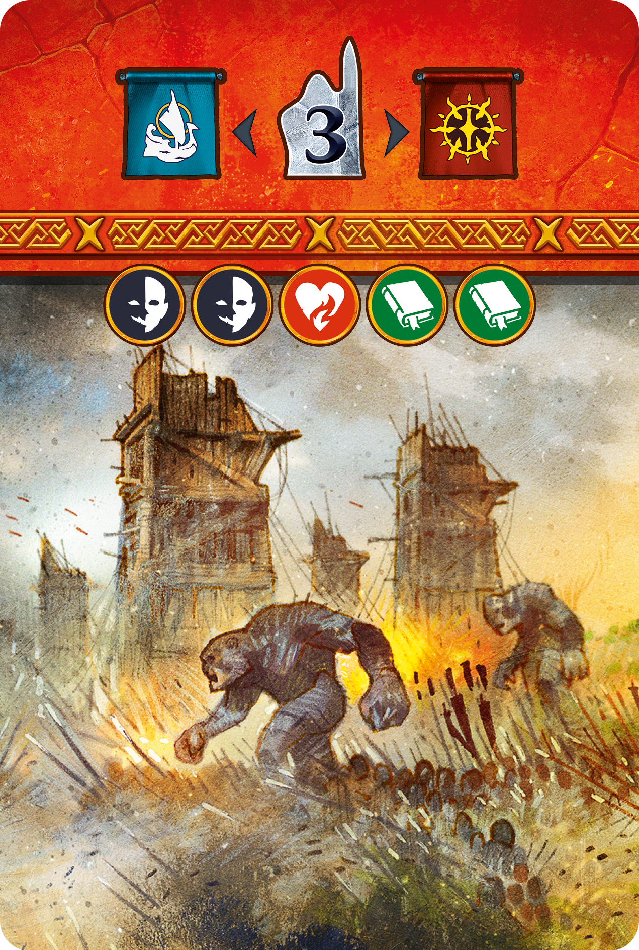 Close-up of a Duel for Middle-earth chapter card