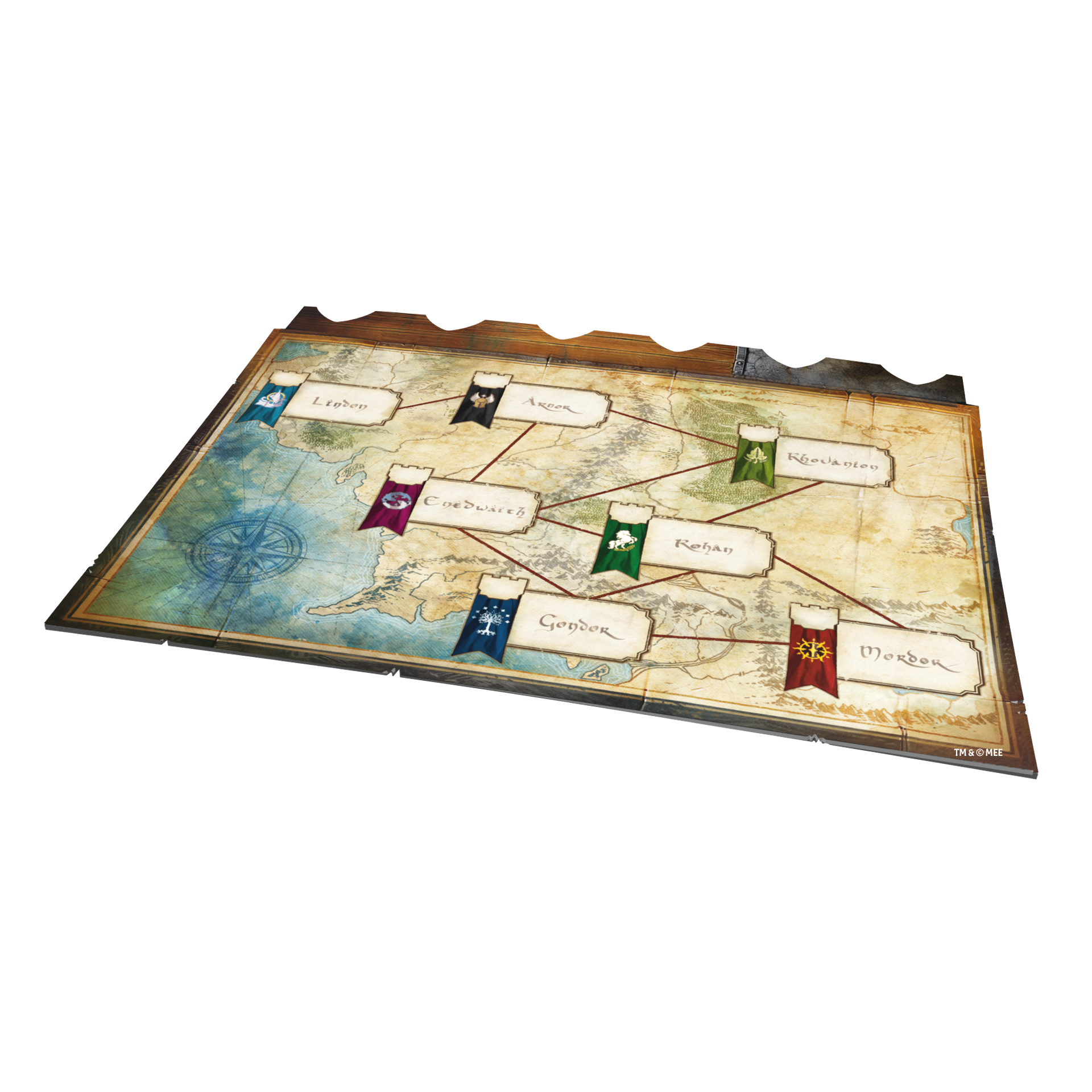 Duel for Middle-earth seven-region map board
