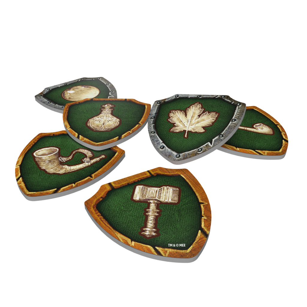 Green race alliance tokens from Duel for Middle-earth