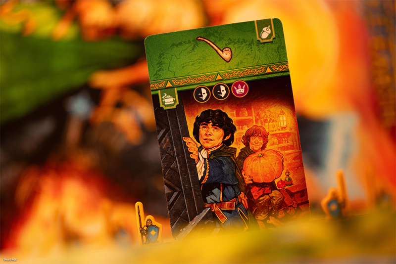 Duel for Middle-earth race card photographed during play