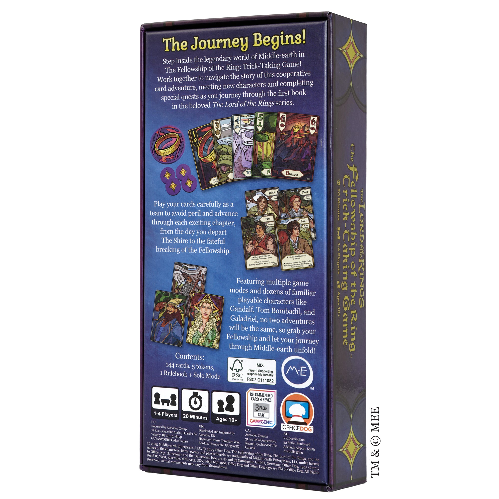 Back of The Fellowship of the Ring Trick-Taking Game box