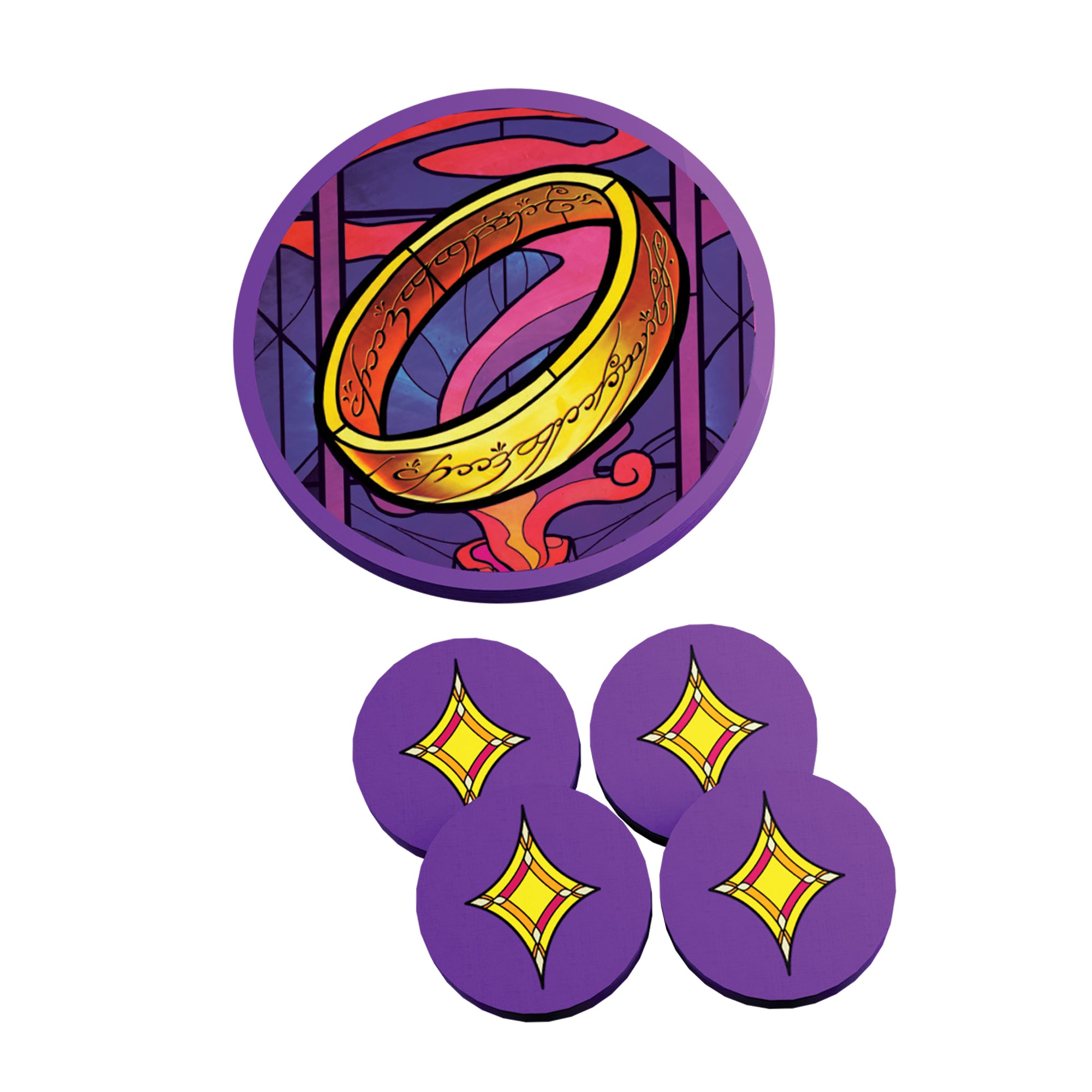 Story tokens from Fellowship trick-taking game
