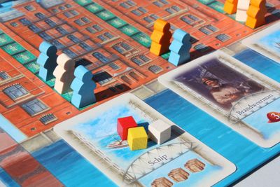 The Speicherstadt merchants and cards during play