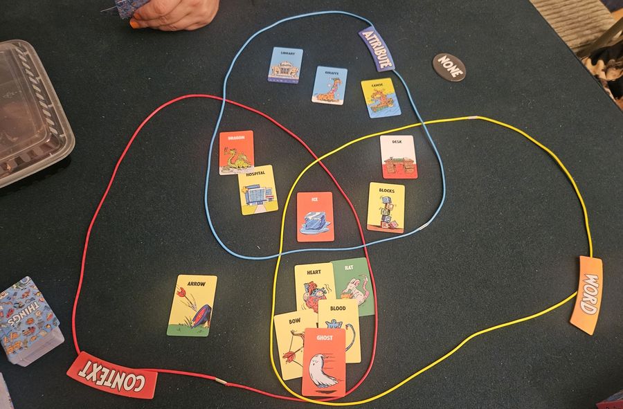 Players solving the Things in Rings deduction puzzle