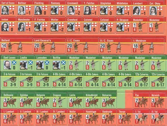 This Accursed Civil War unit counters on hex map