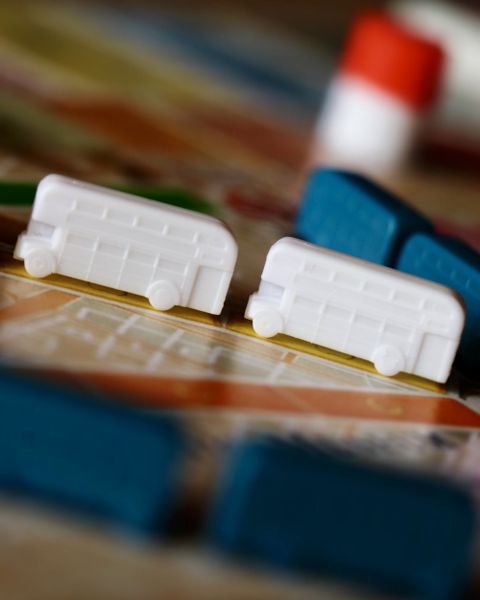 Ticket to Ride London board and cards during a game