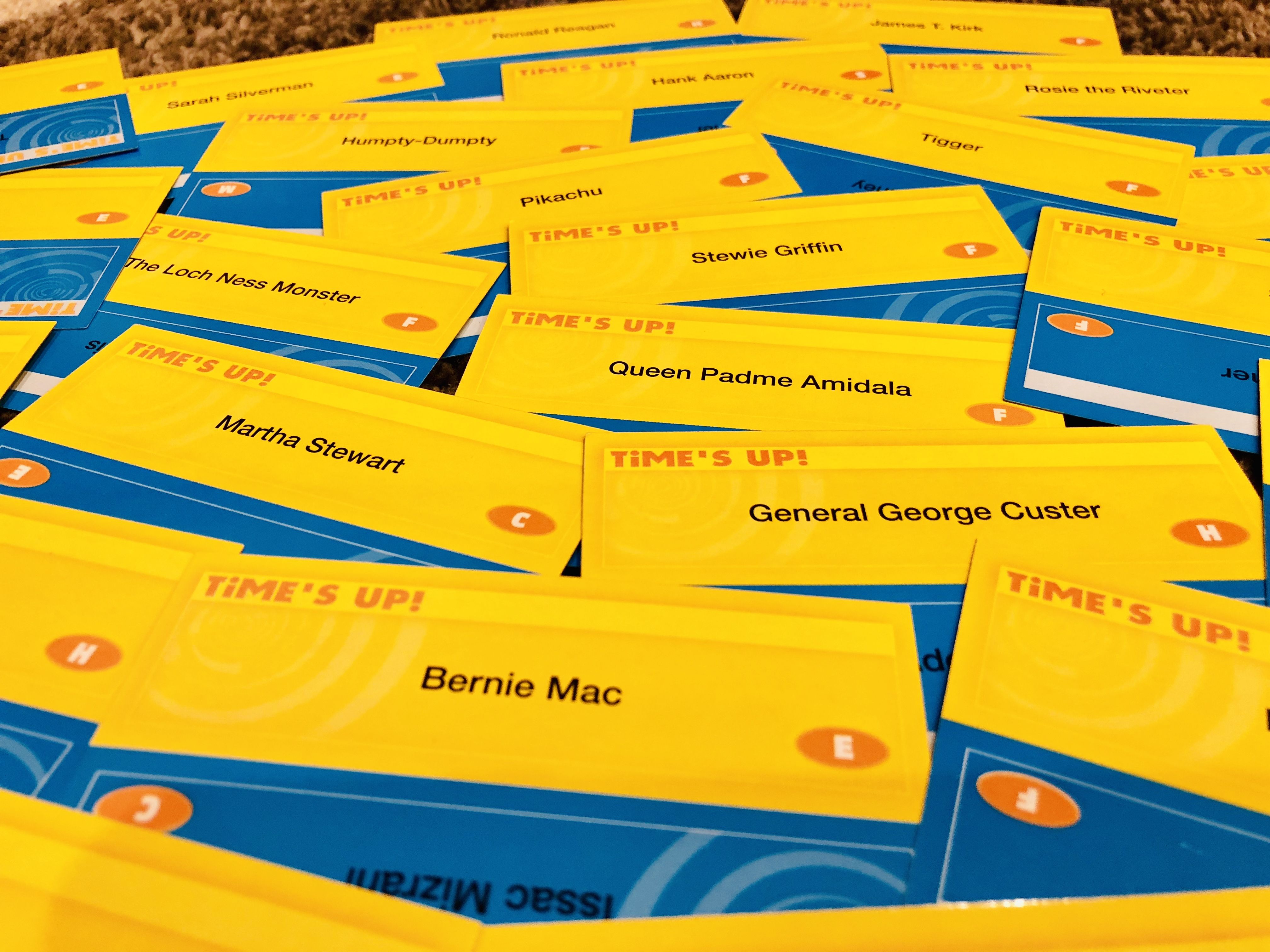 Time’s Up cards ready for play