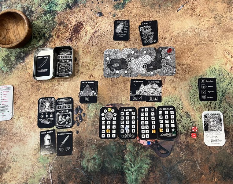 Tin Realm cards and components