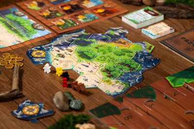 Toriki island map with compass components
