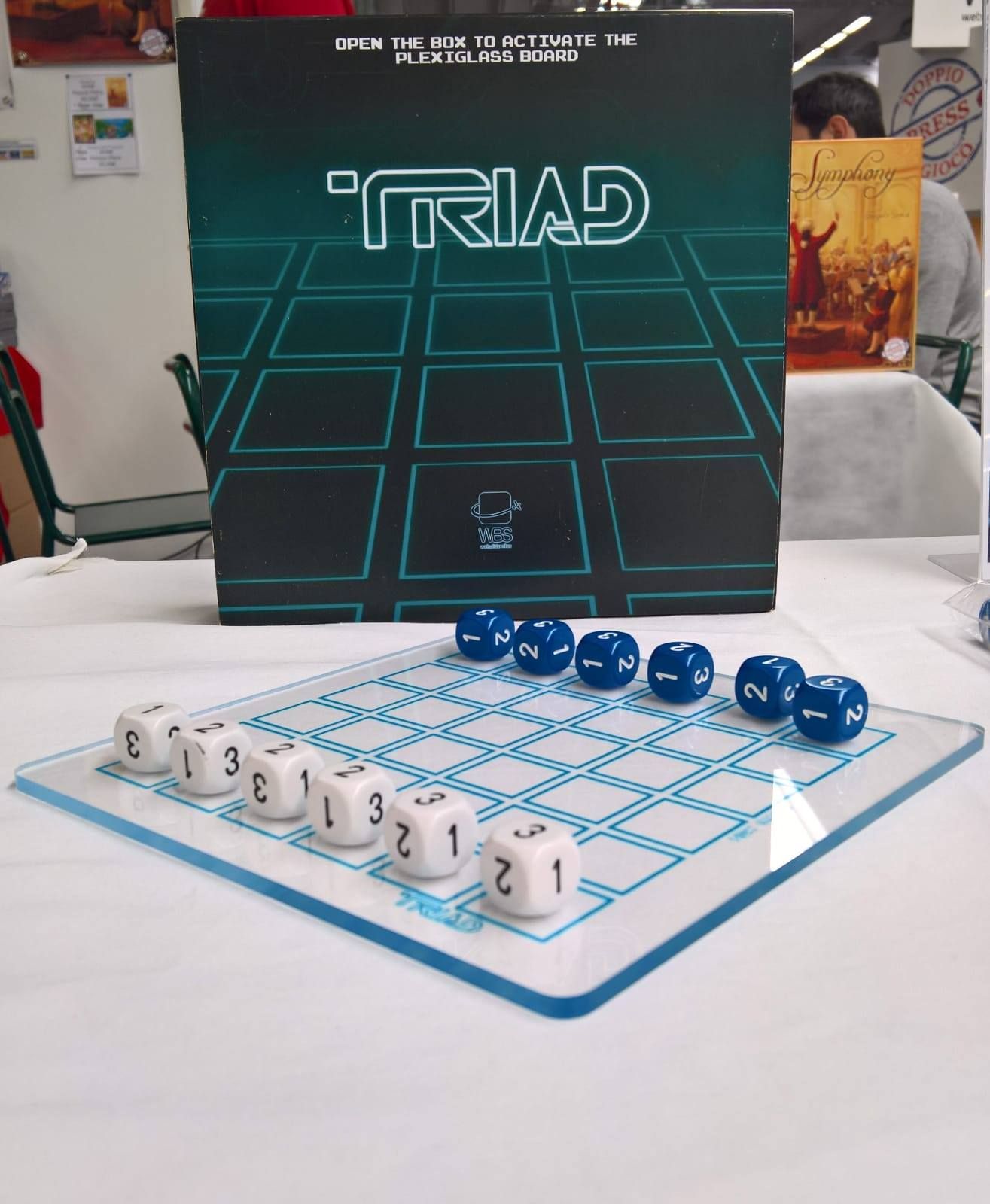 Triad wooden board and dice