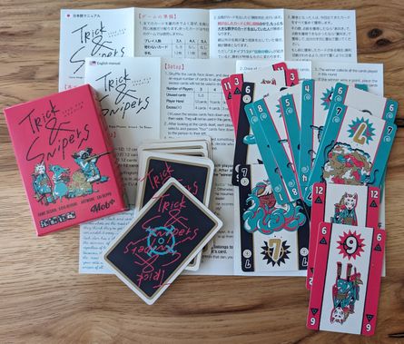 Trick and Snipers card game components