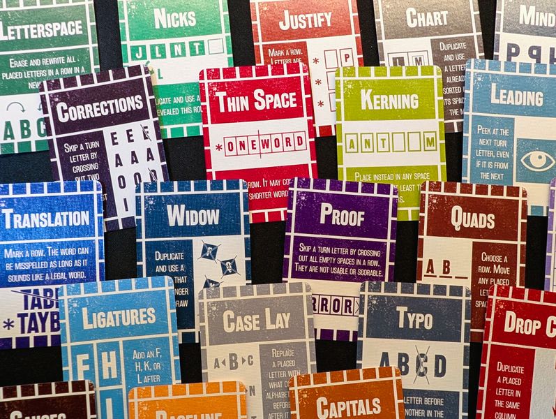Typeset player ability cards