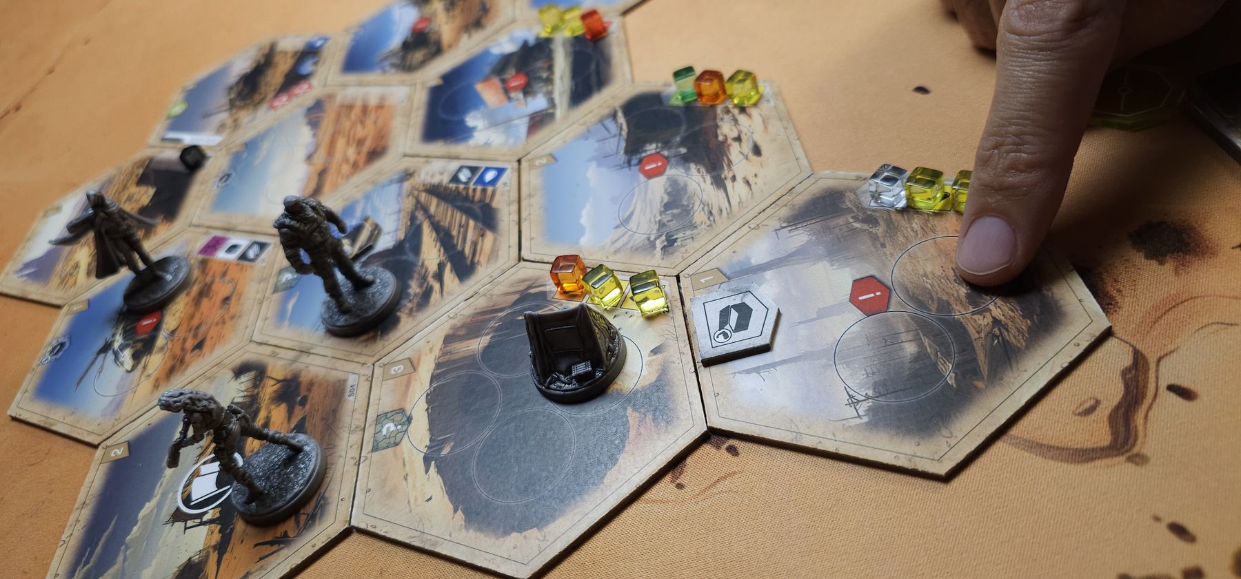 Under Our Sun board game set up for play