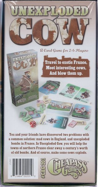 Unexploded Cow English box back