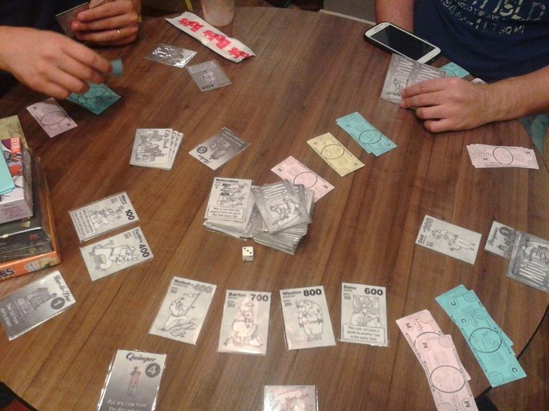 Unexploded Cow card game in progress