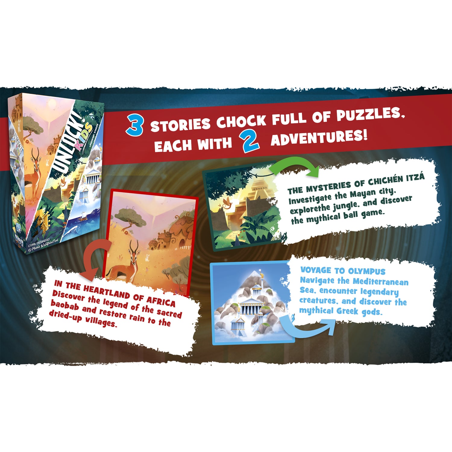 Unlock Kids Legendary Stories six-adventure overview
