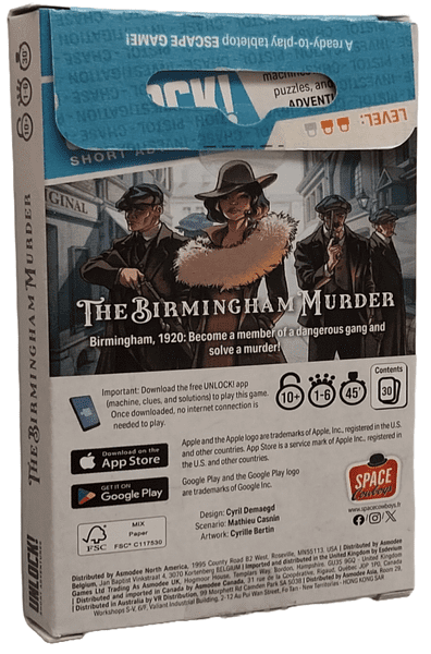 Unlock Short Adventures The Birmingham Murder English pack back