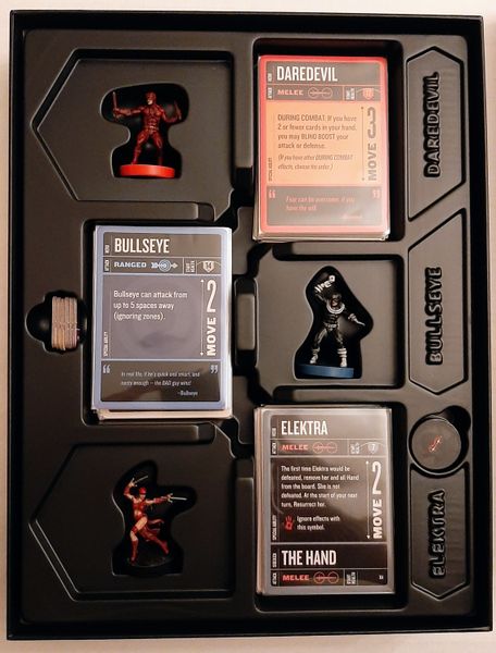 Unmatched Hells Kitchen miniatures and cards in box insert