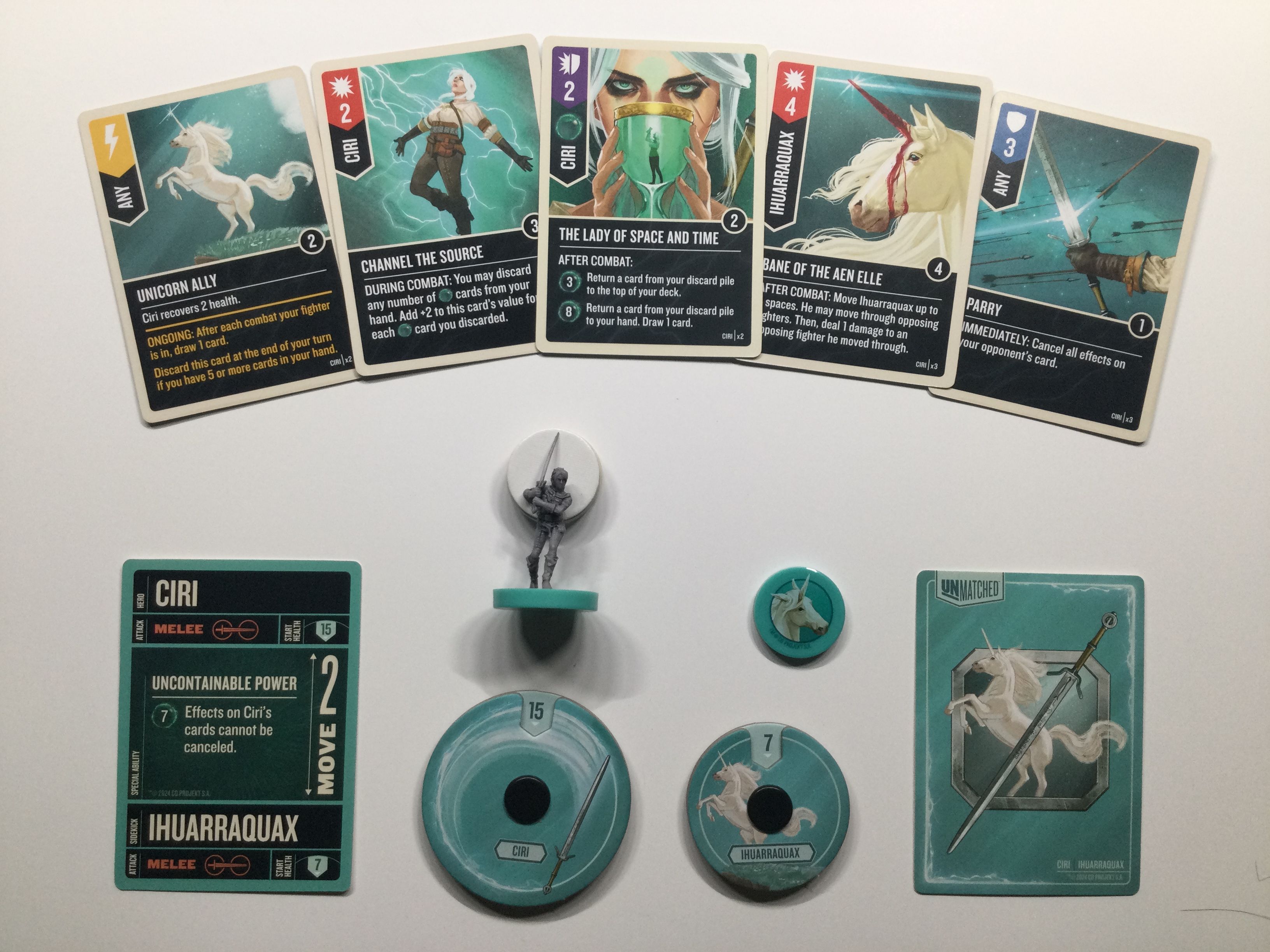 Unmatched Witcher Ciri components and cards
