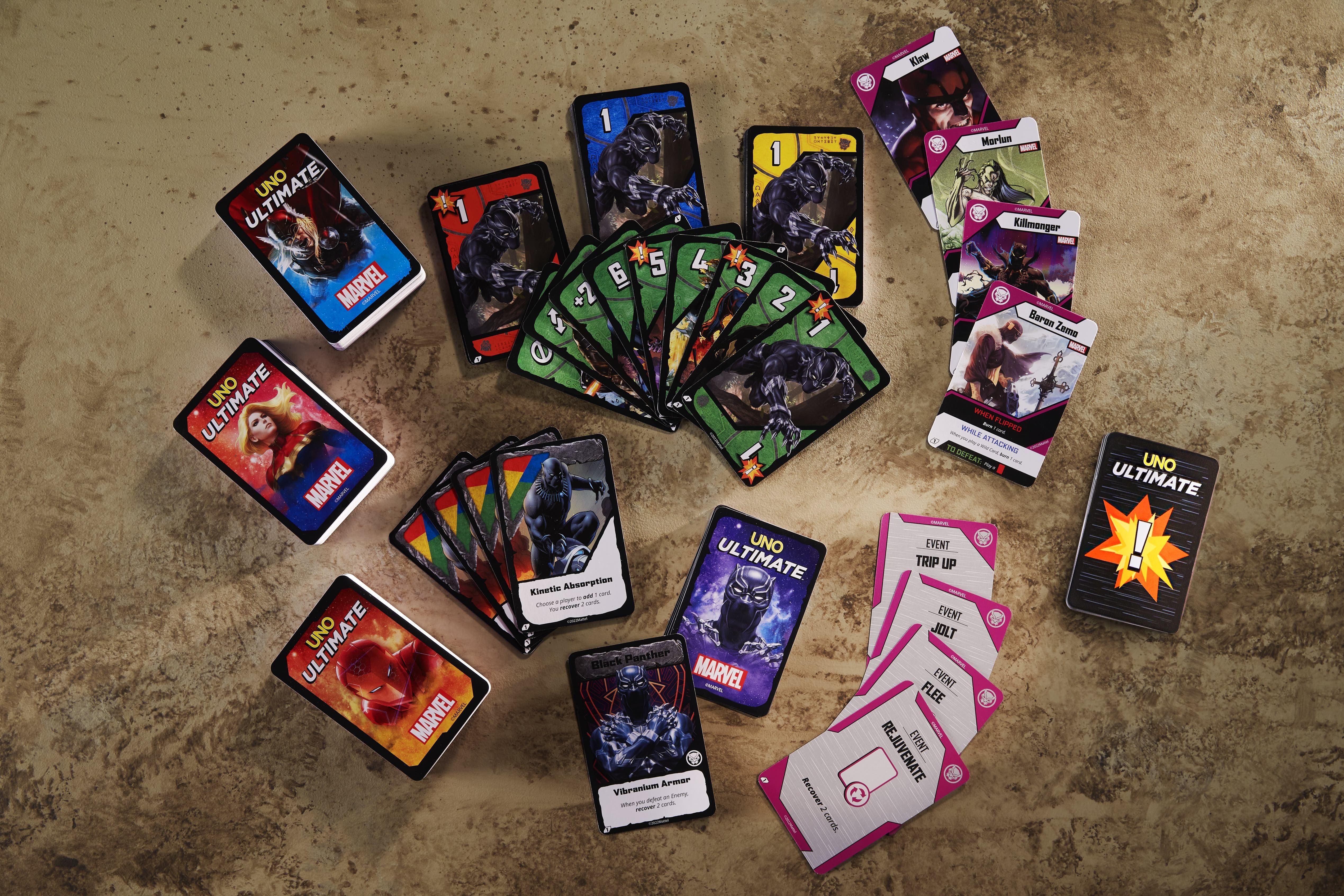 UNO Ultimate Marvel character cards