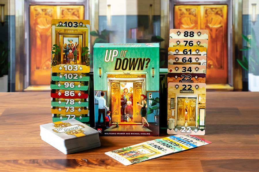 Up or Down number cards arranged in rows