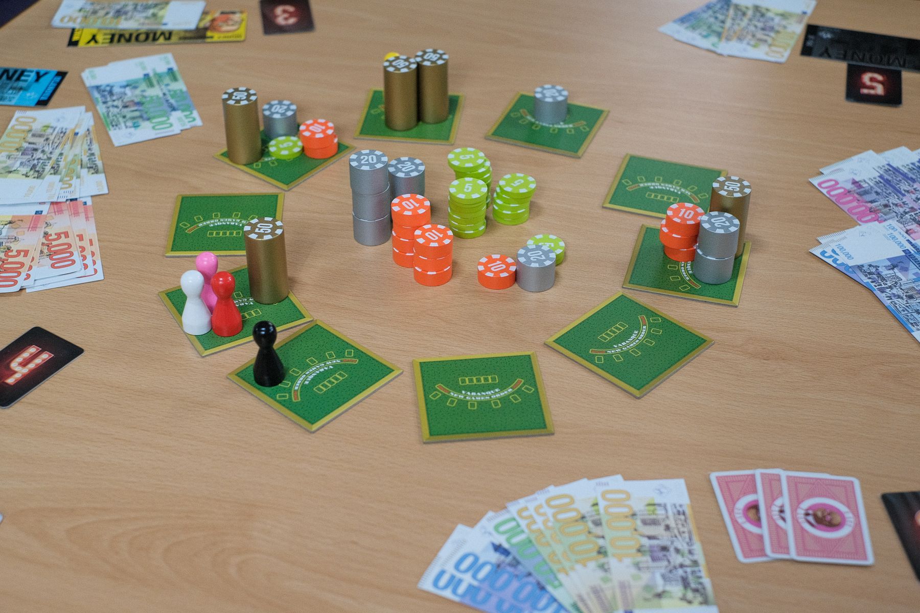 Vabanque casino tables arranged for play