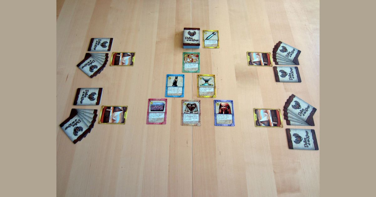 Valley of the Kings card game table setup