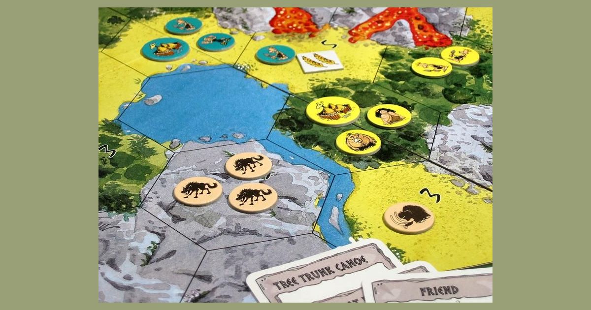 Valley of the Mammoths game board and pieces