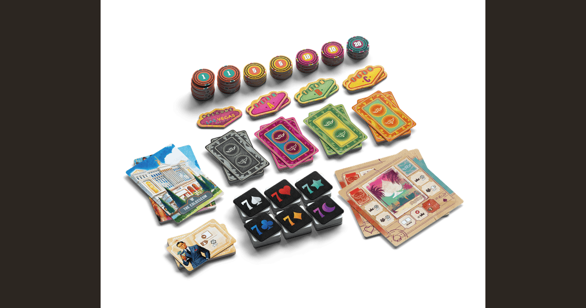 Vegas Strip board game components
