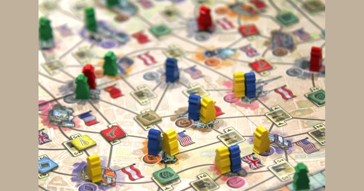 Vienna board game set up at a convention