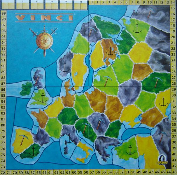 Vinci board game map of Europe