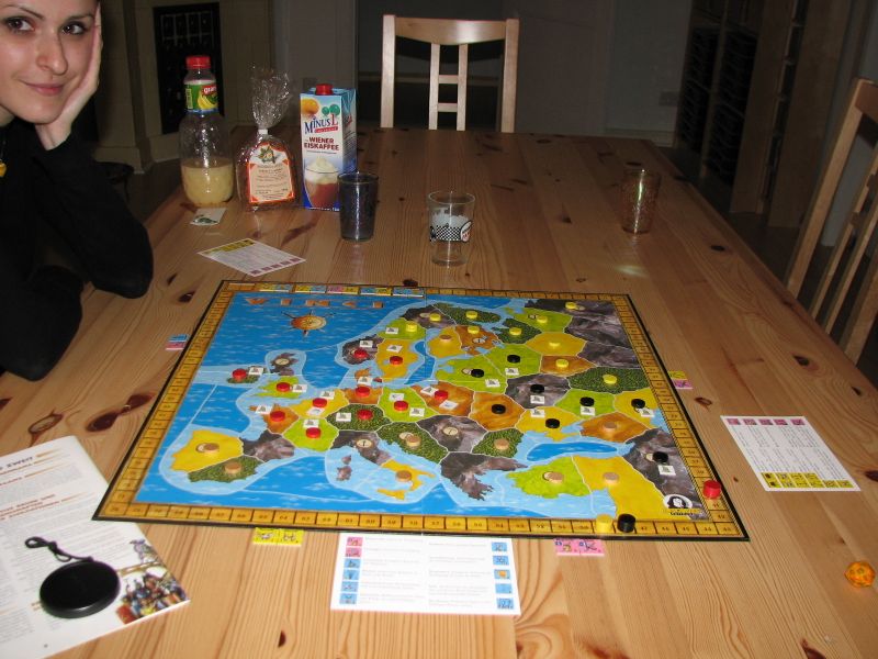 Vinci board game in progress with player civilizations