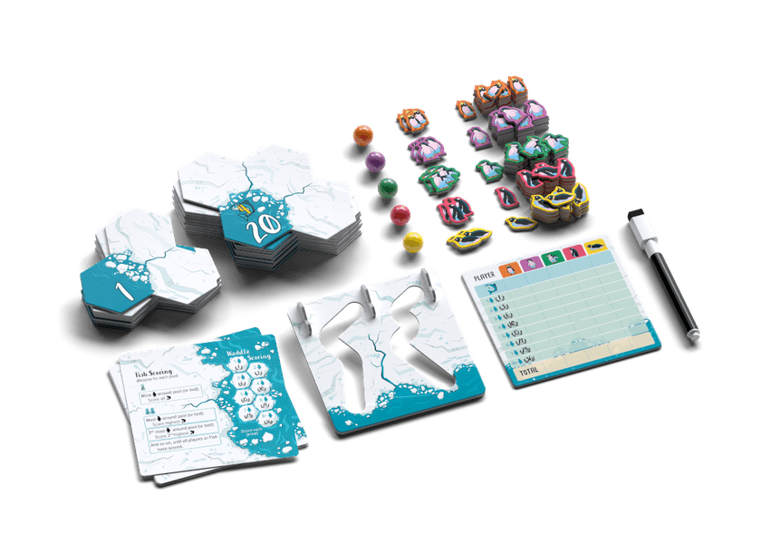 Waddle board game components