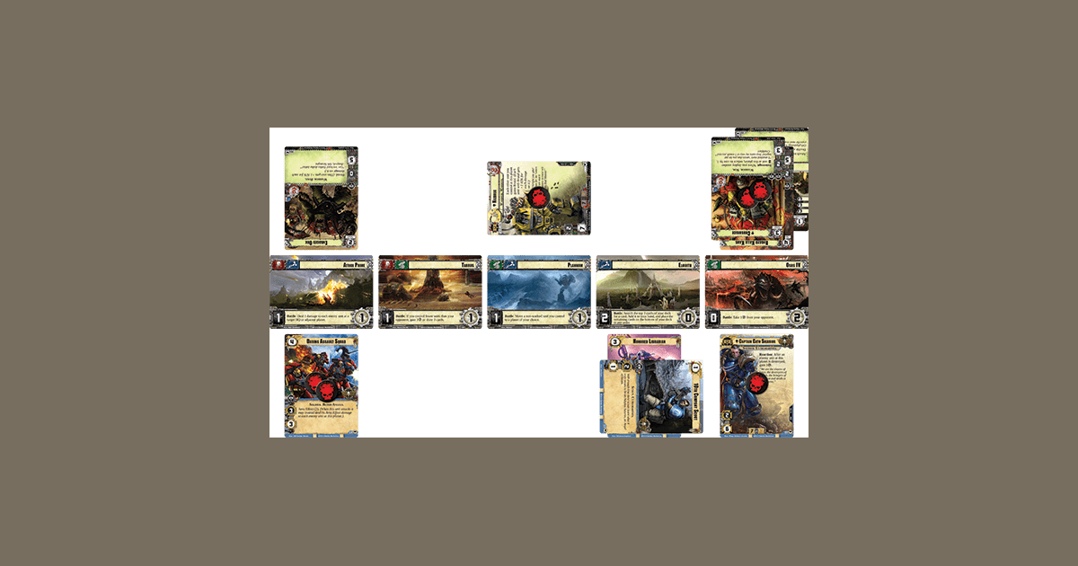 Warhammer 40000 Conquest cards tokens and battle components
