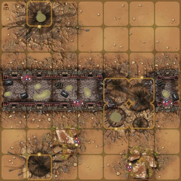 Heroes of Black Reach terrain boards and unit counters