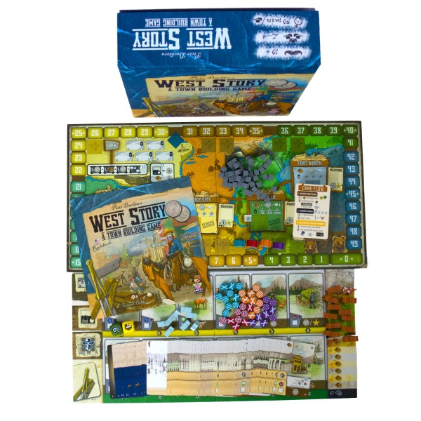 West Story components and player boards from above