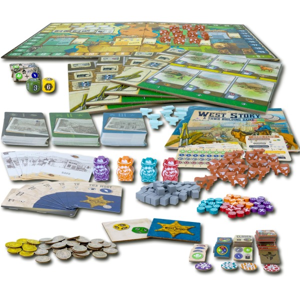 West Story board game contents inside the box