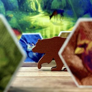 Whispering Woods tiles cards and wooden animal components