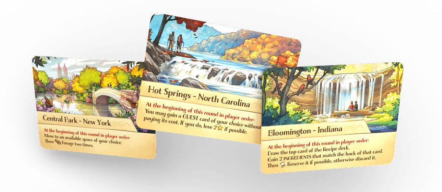 Location cards from Wild Gardens