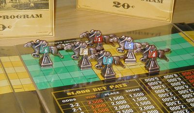 Win Place and Show track with horse pieces