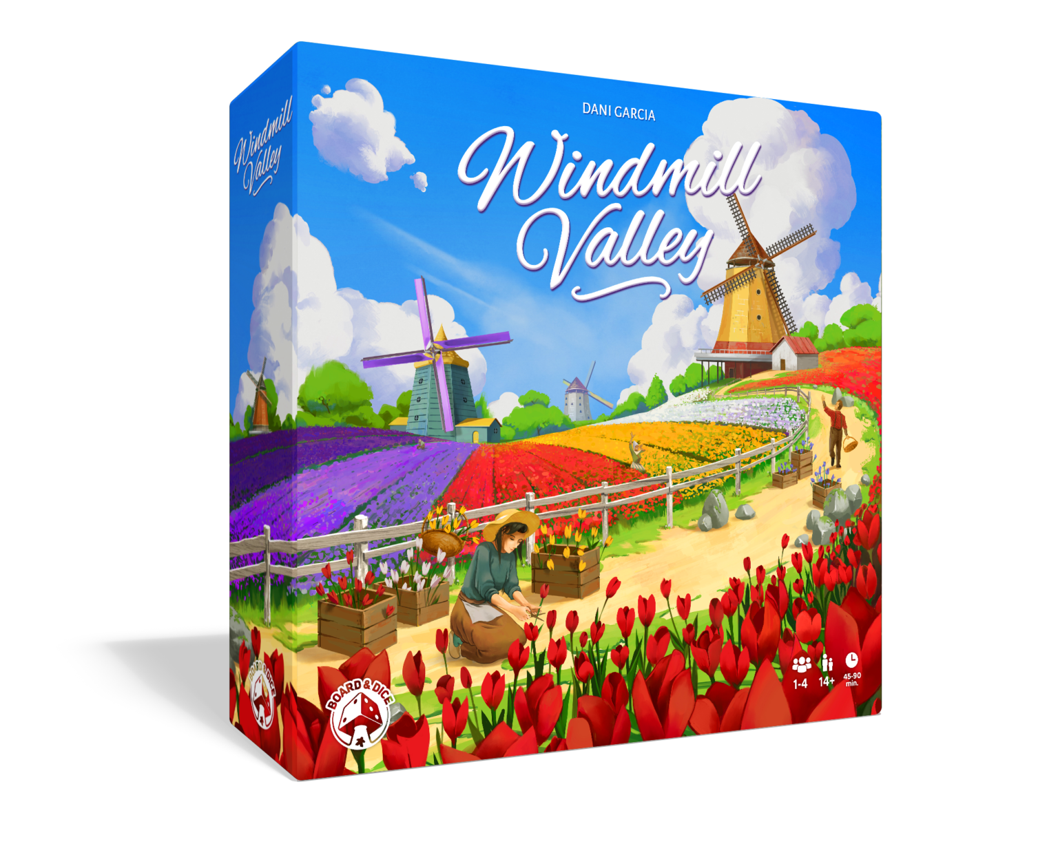 Angled Windmill Valley board game box