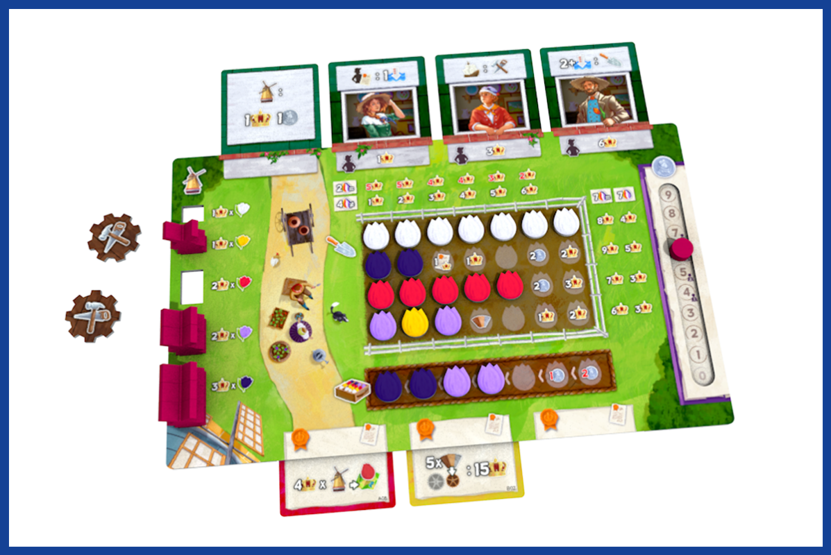 Windmill Valley player board and action wheels