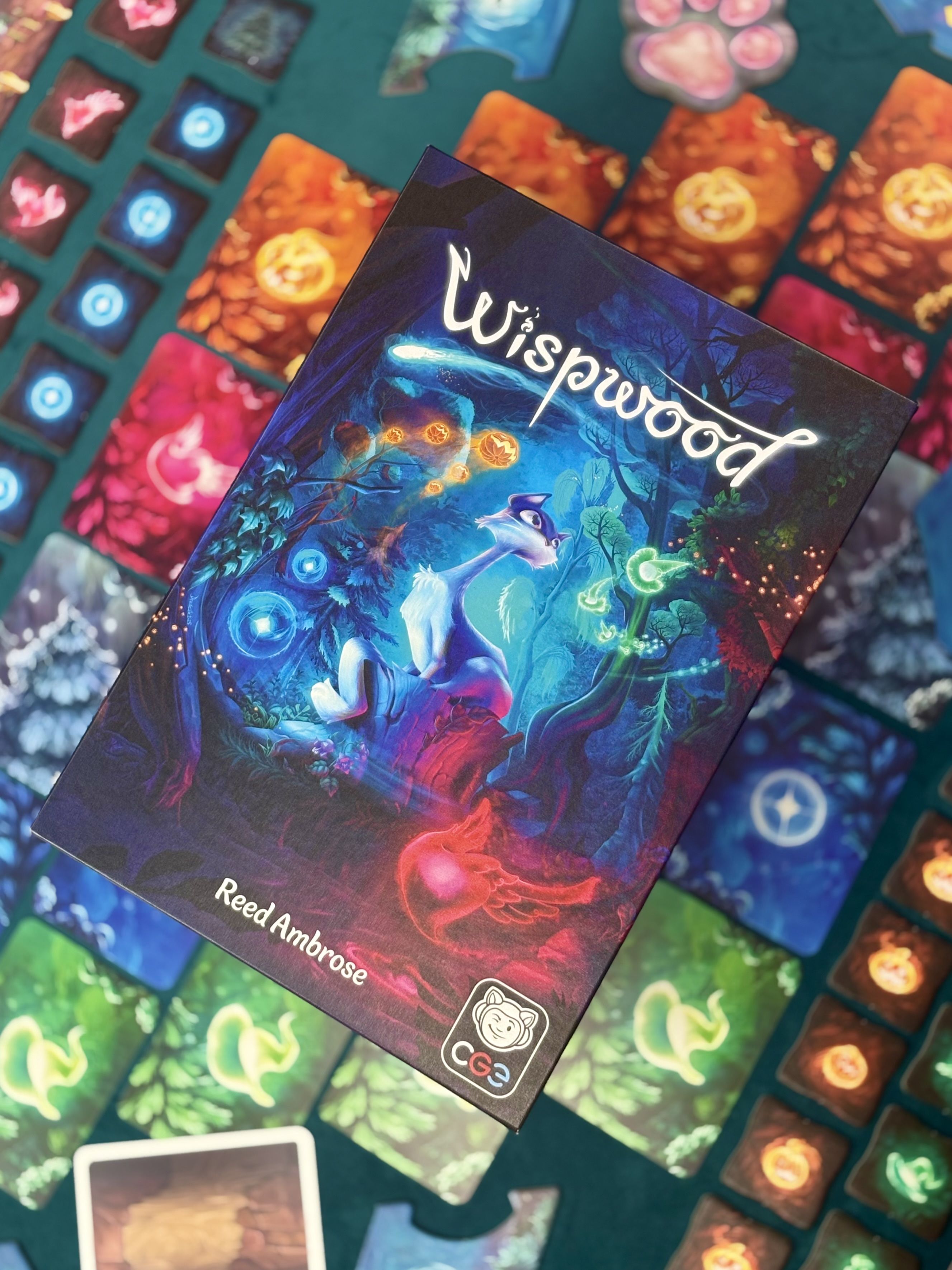 Wispwood box with colorful wisp tiles and cards