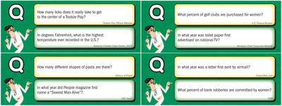 Wits and Wagers Party question cards