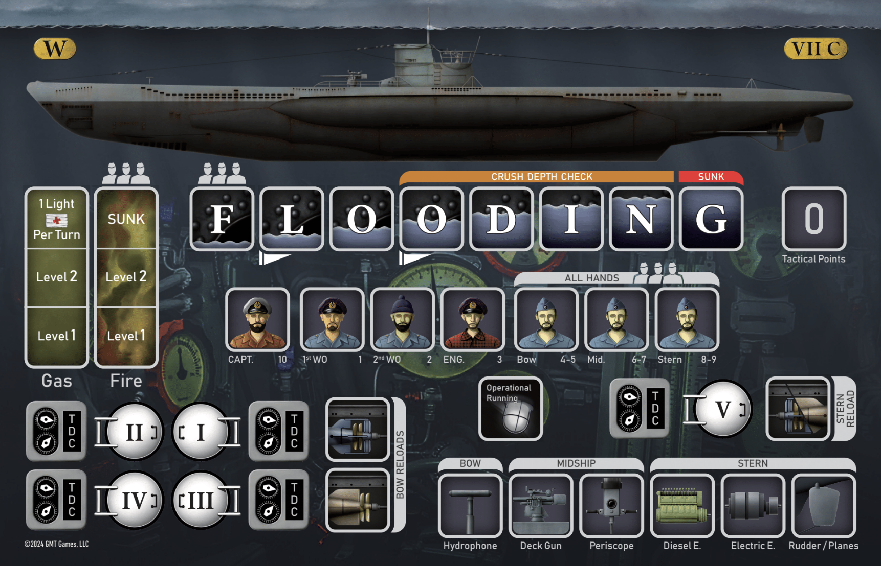 Wolfpack U-boat player board