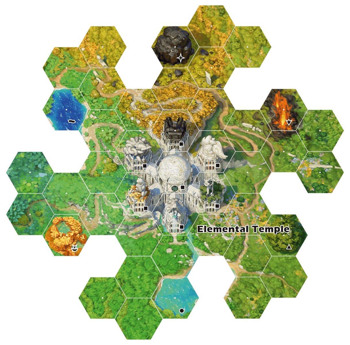 Worldspanner Factions Elemental Temple map platter