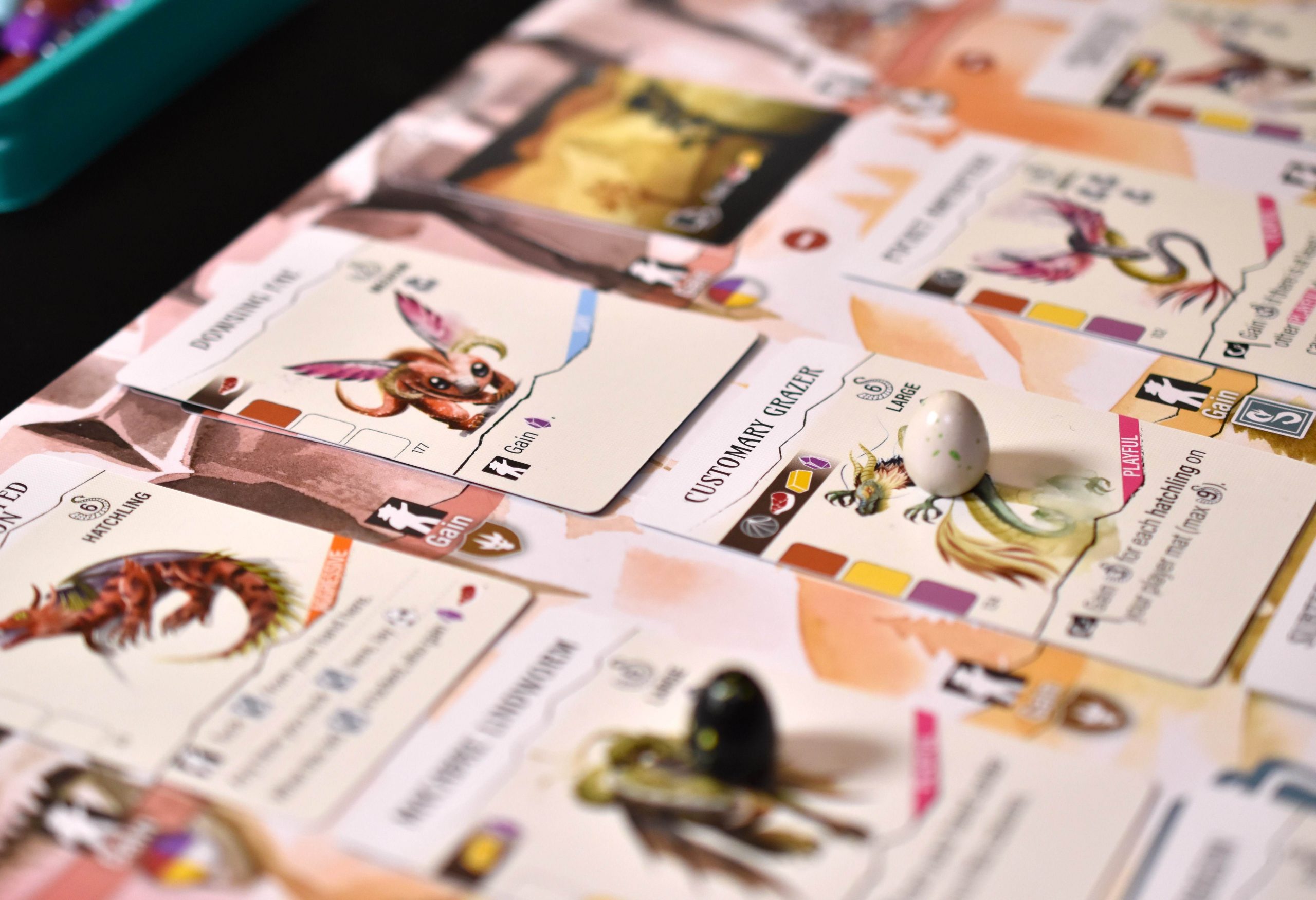 Wyrmspan dragon cards in play