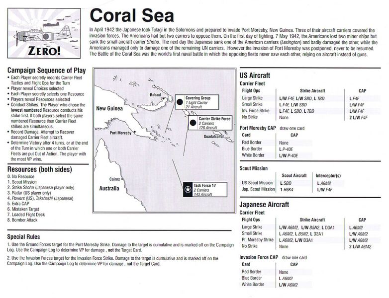 Zero Coral Sea campaign setup