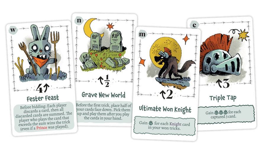 Close view of Zombie Princess cards