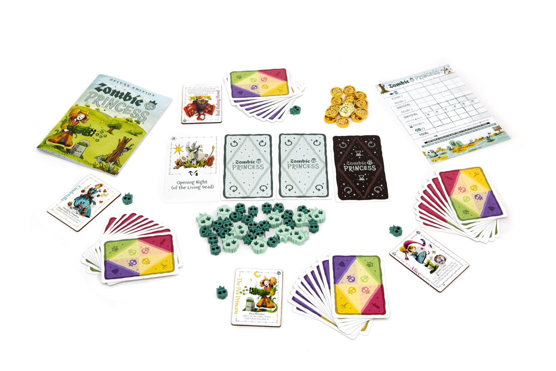 Zombie Princess cards and player areas during play
